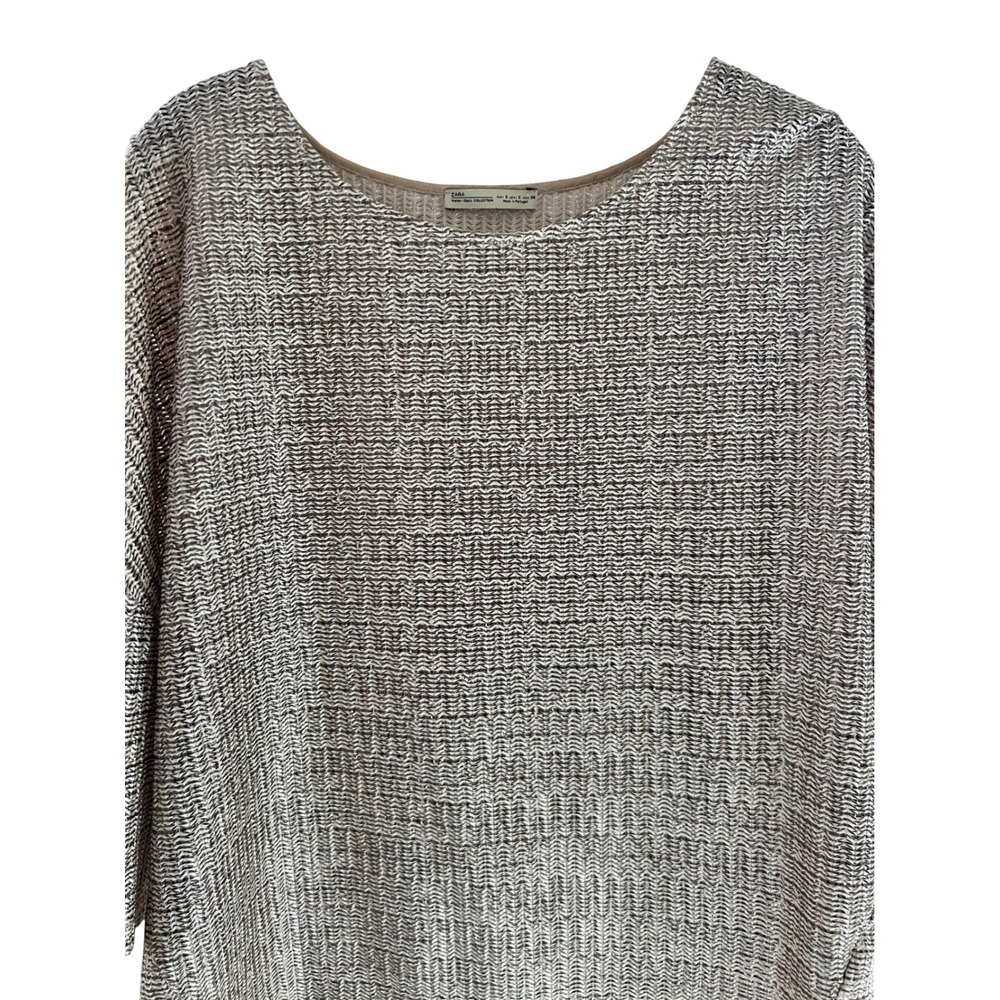 Zara Basic Collection Metallic Knit Top Bronze Si… - image 2